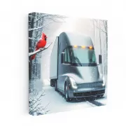 Tesla Semi Navigating Snowfall: Power and Precision
