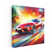 Toyota GR Supra in Impressionist Style - Bold and Dynamic
