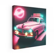 Retro Neon Volvo: Classic Style Meets Timeless Elegance