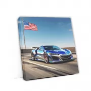 Acura NSX in Blue with US Flag - Speed Meets Elegance