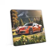 Vibrant Orange Alfa Romeo 4C in Scenic Park - Pure Elegance