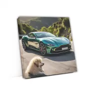 Green Aston Martin DB11 and Dog - Elegance Meets Power