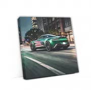 Aston Martin Vantage in Green with US Flag - Elegance Unleashed