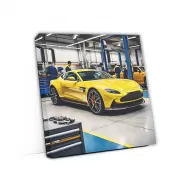 Aston Martin Vantage in Yellow at Auto Service Center - Iconic Elegance