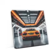 Vibrant Orange Audi R8 Resting in Garage - Speed and Elegance