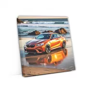 Orange BMW M2 on Beach - Sporty Elegance in Motion