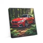 Stunning Red BMW M4 in Forest - Power Meets Elegance
