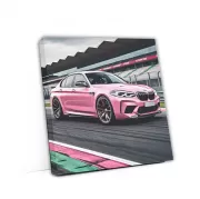 Pink BMW M5 on Racing Track - Speed Meets Style