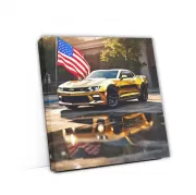 Chevrolet Camaro 1LE in Gold with US Flag - Bold & Powerful