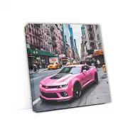 Pink Chevrolet Camaro SS Roaring Through NYC Streets - Bold Power
