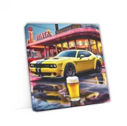 Yellow Dodge Challenger SRT Hellcat with Beer - Pure Power