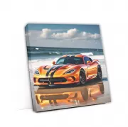 Orange Dodge Viper at Beach - Ultimate Speed Machine