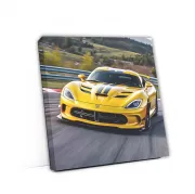 Yellow Dodge Viper Drift - Speed and Power in Motion