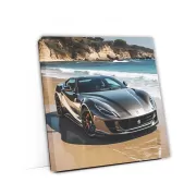 Ferrari 812 Superfast in Black Beside Beach - Pure Power
