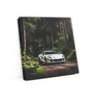 White Ferrari 812 Superfast in Forest - Elegance and Power