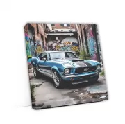 Blue Ford Mustang Mach 1 in Urban Style - Power Unleashed