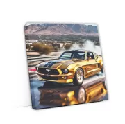 Golden Ford Mustang Mach 1 - Unleash Power