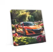 Orange Honda NSX Amid Flowers - Fusion of Power and Elegance