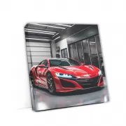 Red Honda NSX Parked in Garage: Sporty Elegance