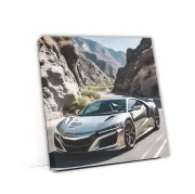 Silver Honda NSX Driving Through Mountains - Sleek Performance