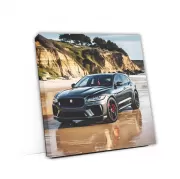 Jaguar F-Pace SVR in Black by Beach - Power and Elegance