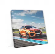 Jaguar F-Pace SVR in Orange on Track - Speed and Power