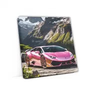 Pink Lamborghini Huracan in Mountains - Bold Elegance