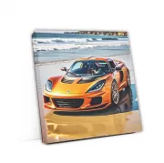 Lotus Elise in Orange by Beach - Dynamic and Sporty
