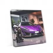 Purple McLaren 600LT and Dog: Speed Meets Elegance