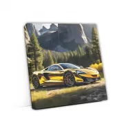 McLaren in National Park: Golden Elegance on Road