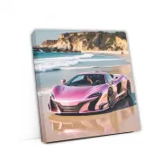 Pink McLaren on Beach - Speed Meets Elegance