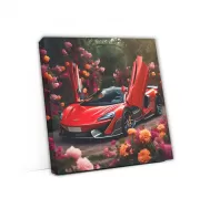 Red McLaren Amidst Flowers - Speed and Elegance