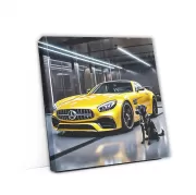 Yellow Mercedes AMG GT with Dog - Sporty Elegance
