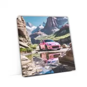 Pink Nissan 150Z in Mountain: Bold Adventure Awaits