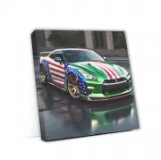 Nissan GT-R in Green with US Flag - Bold and Powerful Ride