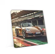 Porsche Boxster in Brown Racing on Track - Speed and Elegance
