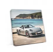 Porsche Boxster Gray on Beach - Sleek and Sporty Elegance