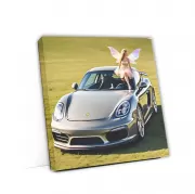 Gray Porsche Cayman on Fairy Background - Sleek and Sporty