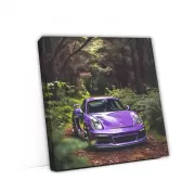 Purple Porsche Cayman in Forest - Elegance Meets Power