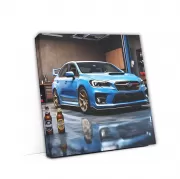 Subaru WRX STI Blue with Beer - Speed and Power Unleashed