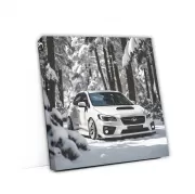 White Subaru WRX STI Roaring Through Forest - Speed and Power