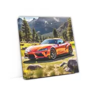 Orange Toyota Supra in Scenic National Park - Sporty Elegance