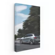 Gray BMW 1 Series in Motion - Sleek and Dynamic Ride