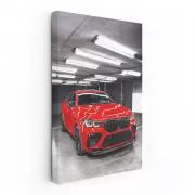 Red BMW X6 M in Parking Lot - Power and Elegance Unleashed
