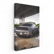 Fierce Challenger Hellcat Roars Under Bridge - Power Unleashed