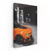 Orange Chevrolet Camaro Refueling - Bold and Dynamic