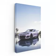 Pink Chevrolet Camaro with Cityscape - Bold Urban Icon