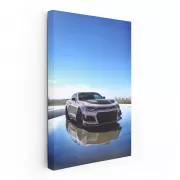 Pink Chevrolet Camaro with Cityscape Backdrop - Bold Style