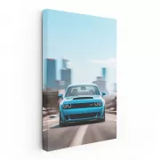 Dodge Challenger with Urban Skyline - Power and Presence