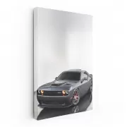 Grey Dodge Challenger in Parking - Power and Precision